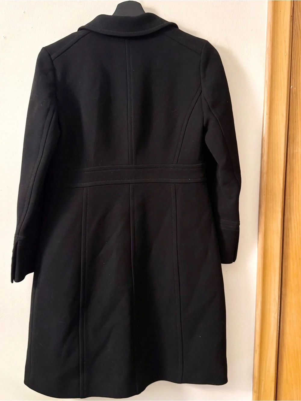 J CREW Black Wool Blend Single-Breasted Coat
